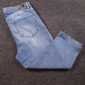 Nicole Miller New York Women's Soho High Rise Skinny Crop Blue Denim Jeans Sz 12